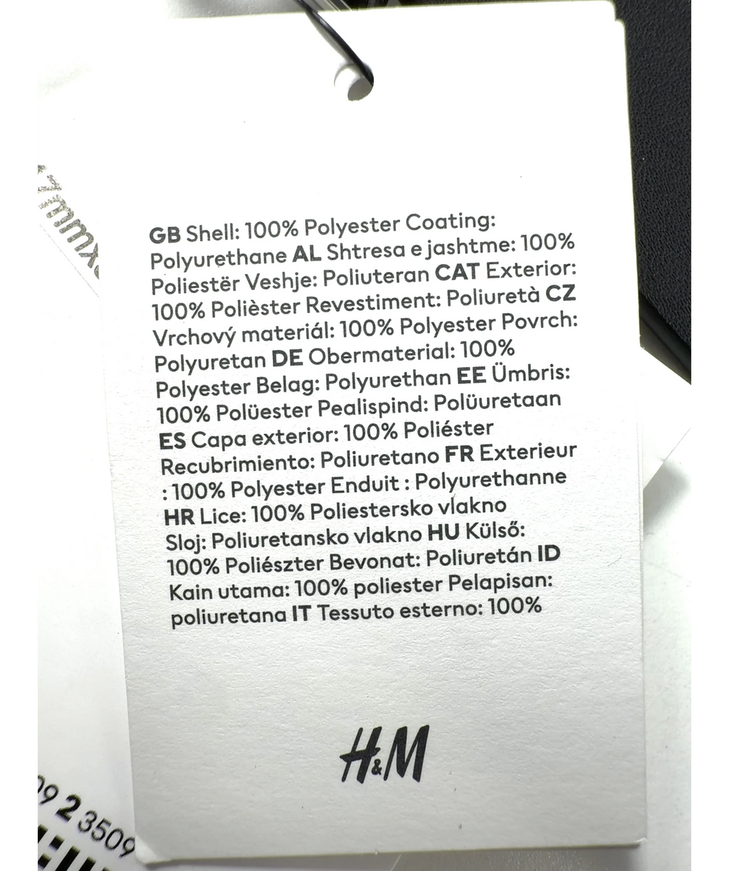 H&M Black Colour, size UK XS — care label