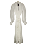 Six Stories White Chiffon Sleeve Maxi Satin Robe, size UK S — front