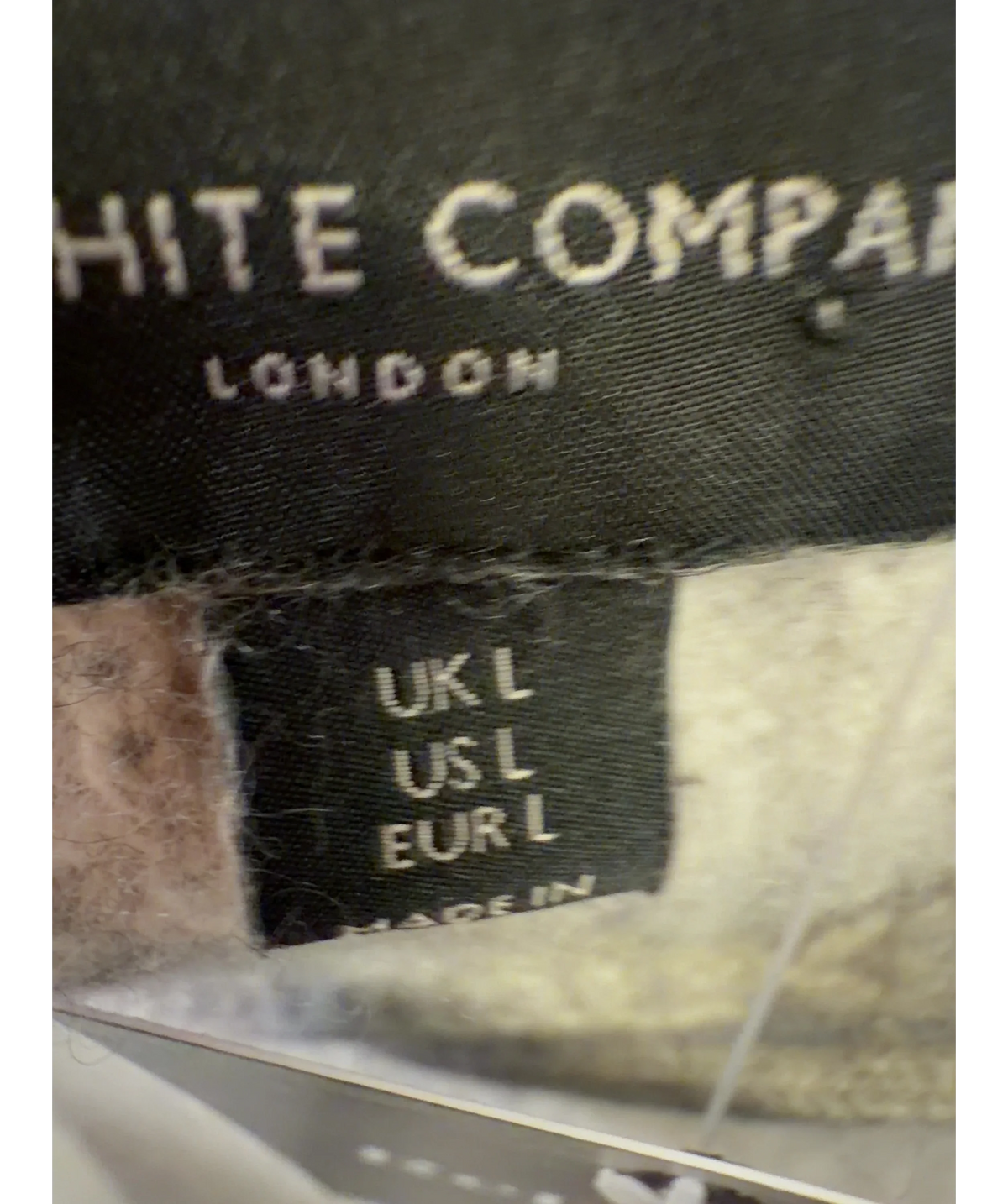 The White Company Grey Colour, size UK L — care label