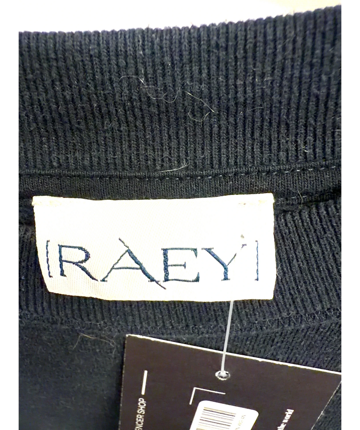 Raey Black relaxed crew-neck sweatshirt, size UK 10 — detail