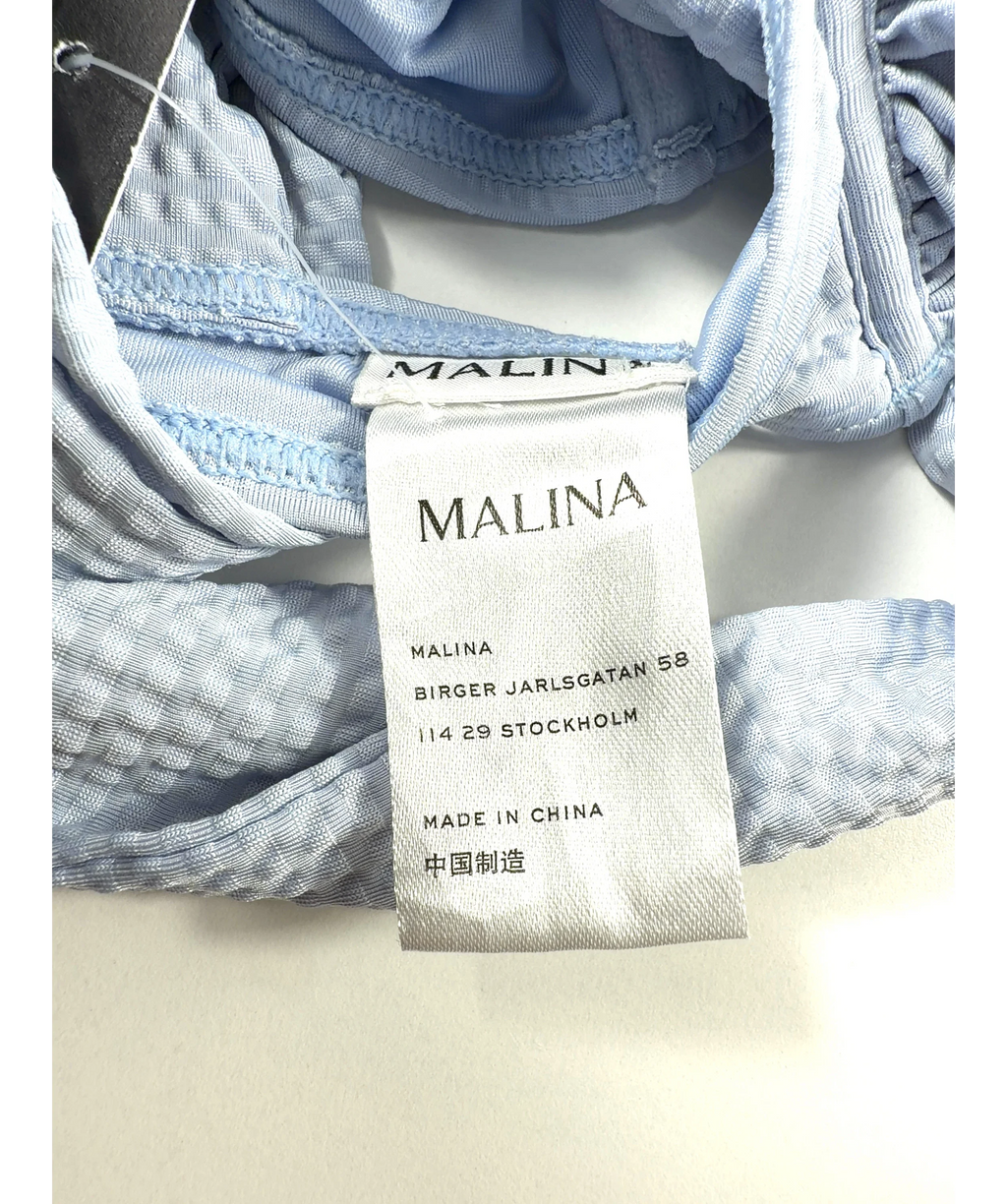 Malina Blue textured seersucker bikini, size UK XS — detail