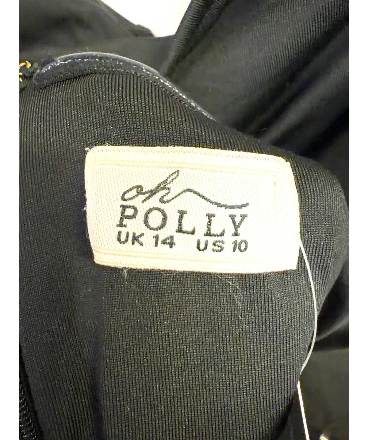 OH POLLY Black Colour, size UK 14 — care label