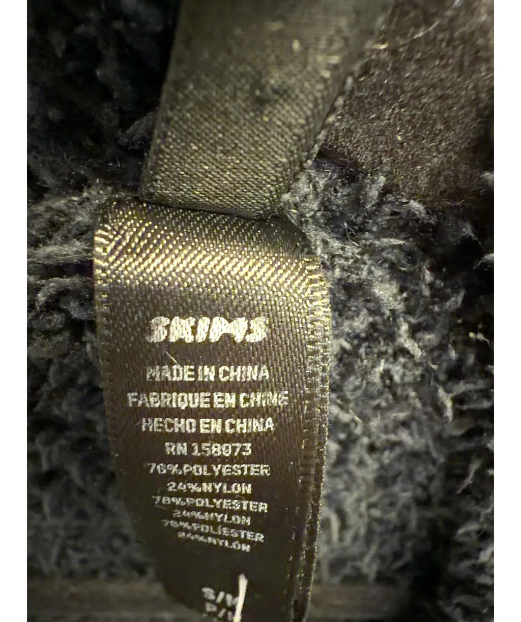 SKIMS Black Cozy Knit Long Robe, size UK S/M — detail