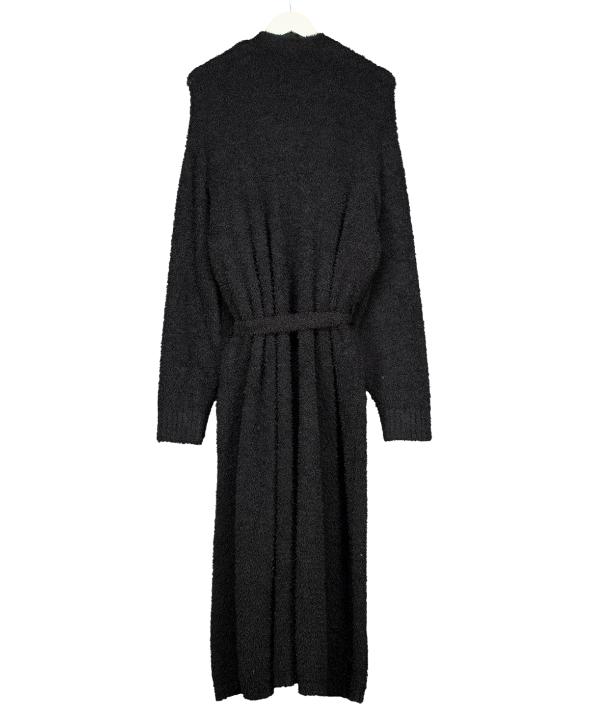 SKIMS Black Cozy Knit Long Robe, size UK S/M — back