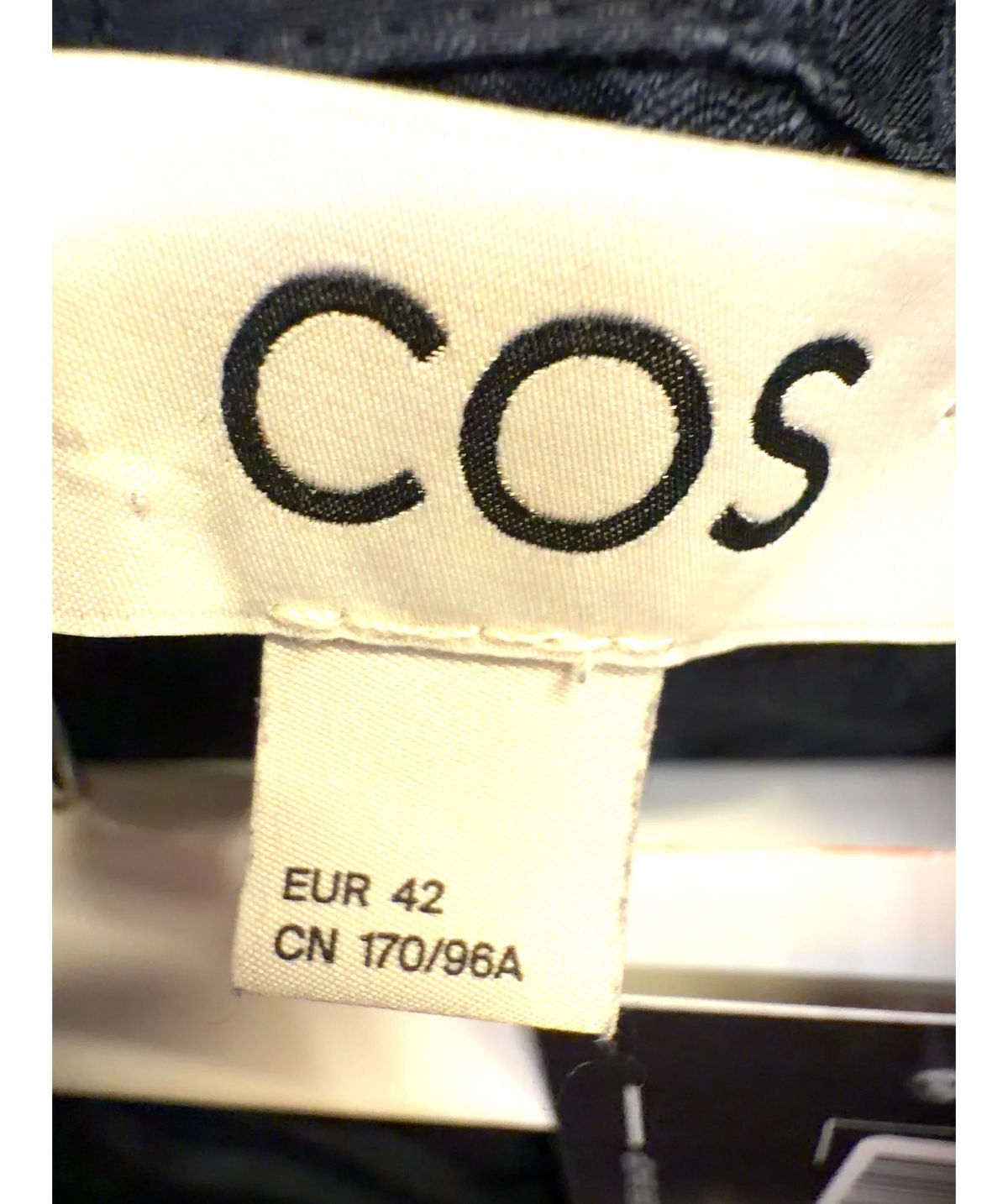 cos navy Silk-Blend Jacquard shirt and matching shorts, size UK S — care label