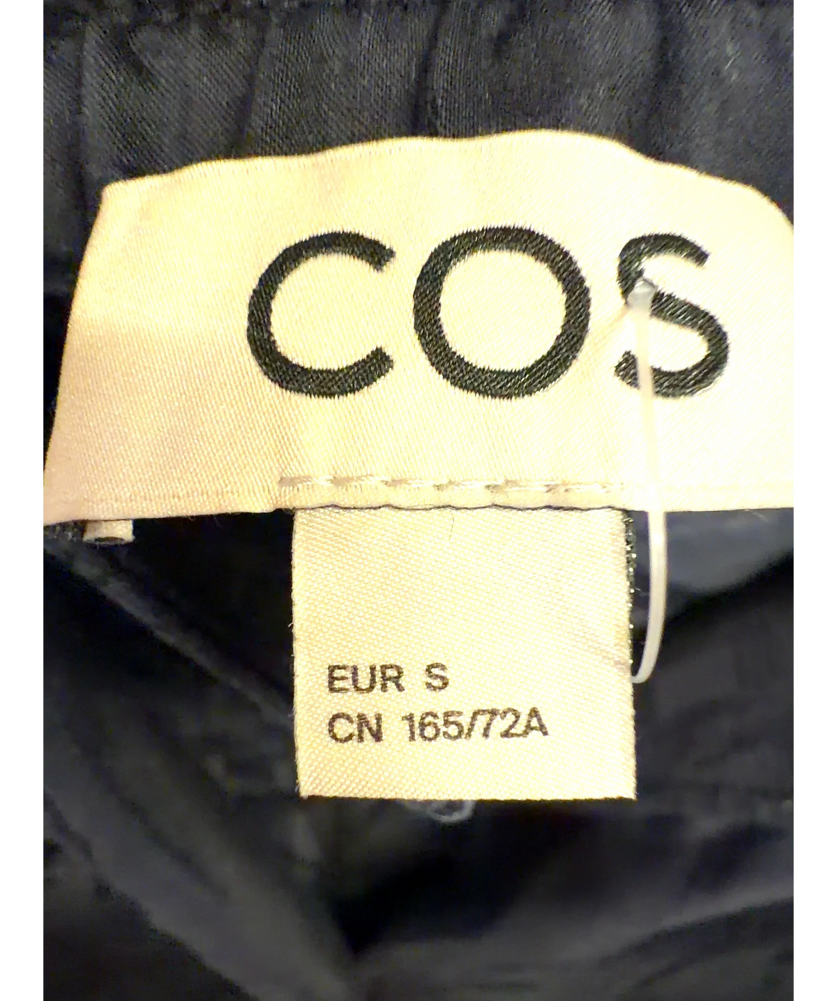 cos navy Silk-Blend Jacquard shirt and matching shorts, size UK S — fabric detail