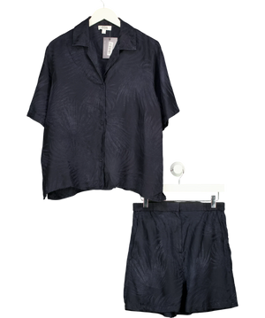 COS Silk-Blend Jacquard Shirt And Shorts Set Blue S