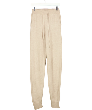 Almada Label Cream Merino / Cashmere Blend  Drawstring Lounge Trousers UK M