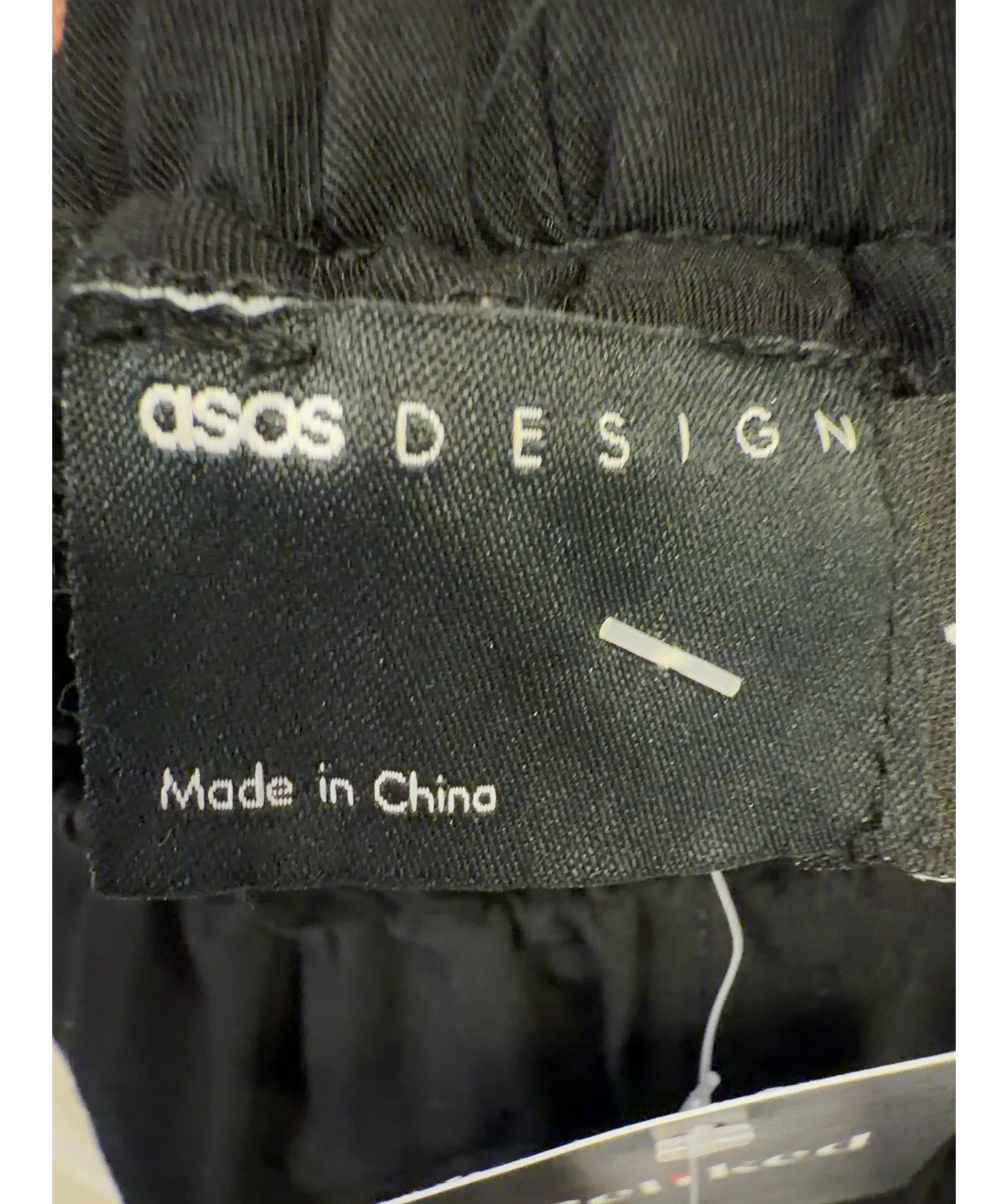 ASOS Black drawstring barrel-leg/balloon trousers, size UK 8 — detail