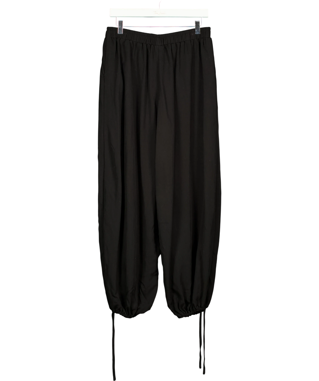 ASOS Black drawstring barrel-leg/balloon trousers, size UK 8 — back