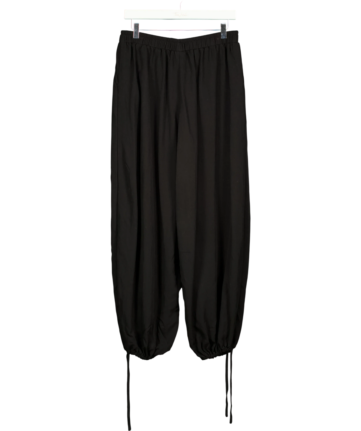 ASOS Black drawstring barrel-leg/balloon trousers, size UK 8 — back