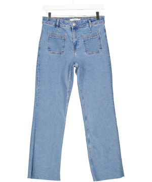 MNG Mango Blue Flared Cropped Jeans with Pockets (K 10