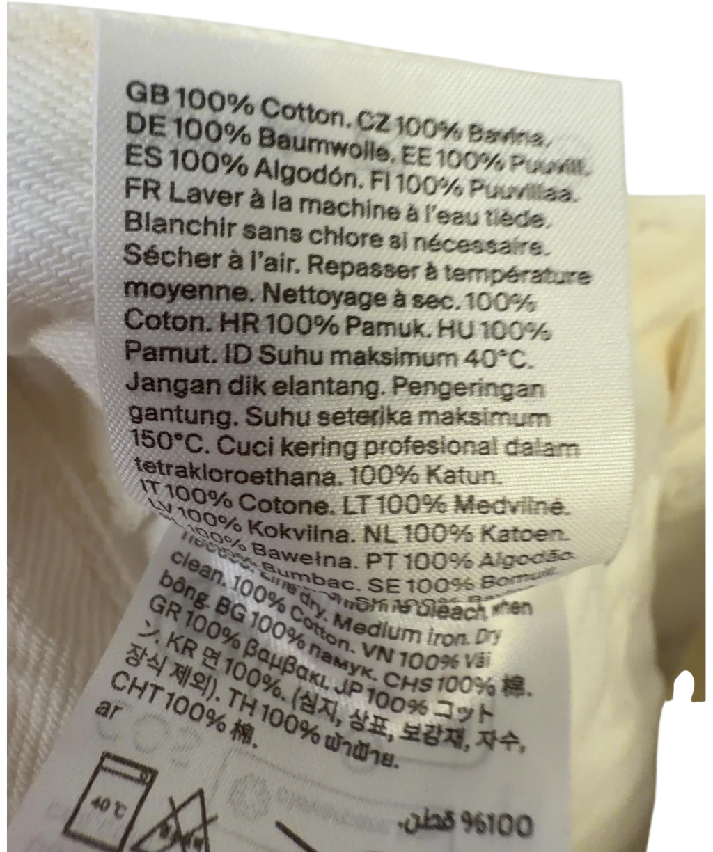 cos Cream Colour, size W26 — fabric detail