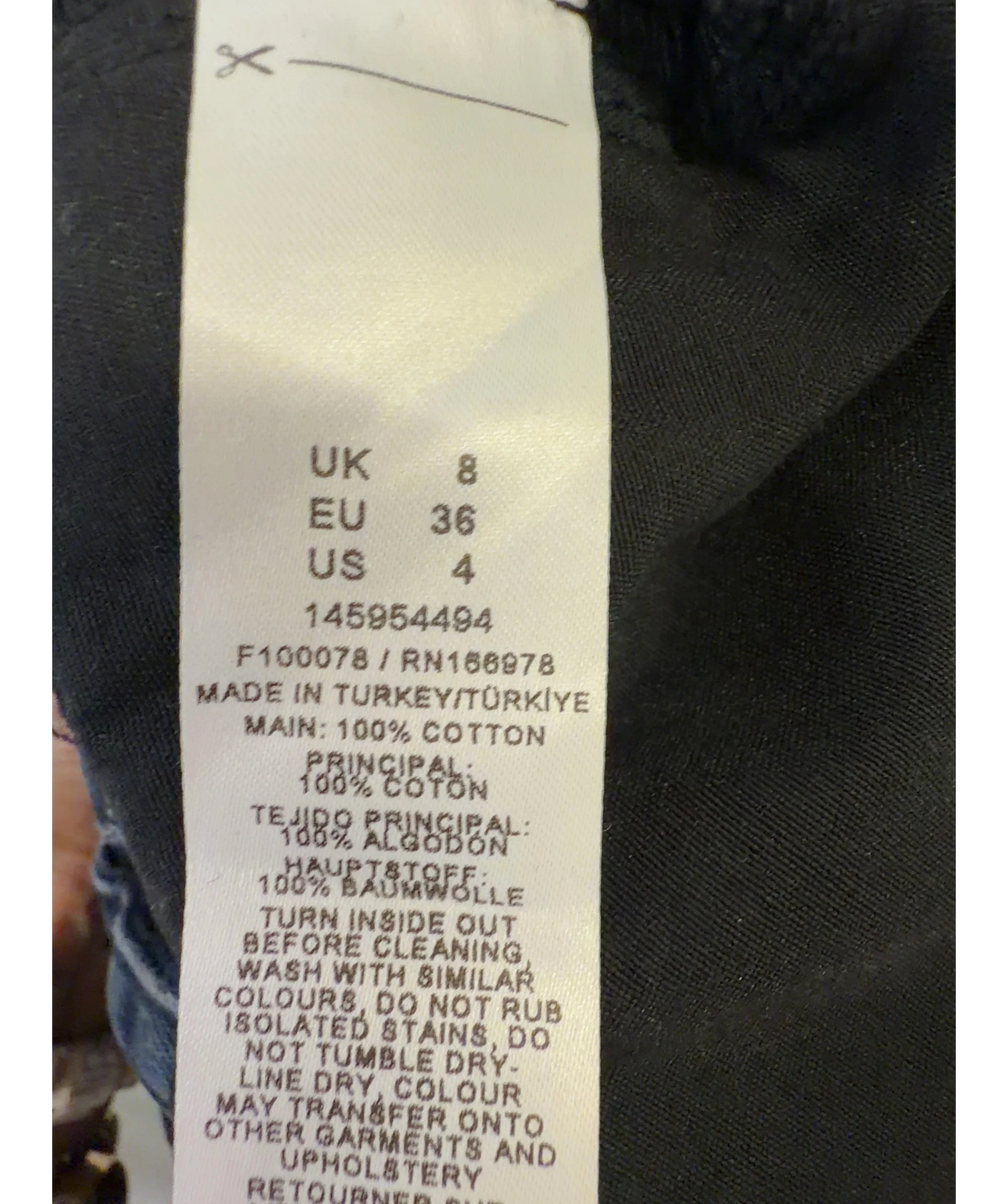 ARRANGE Blue Colour, size UK 8 — care label