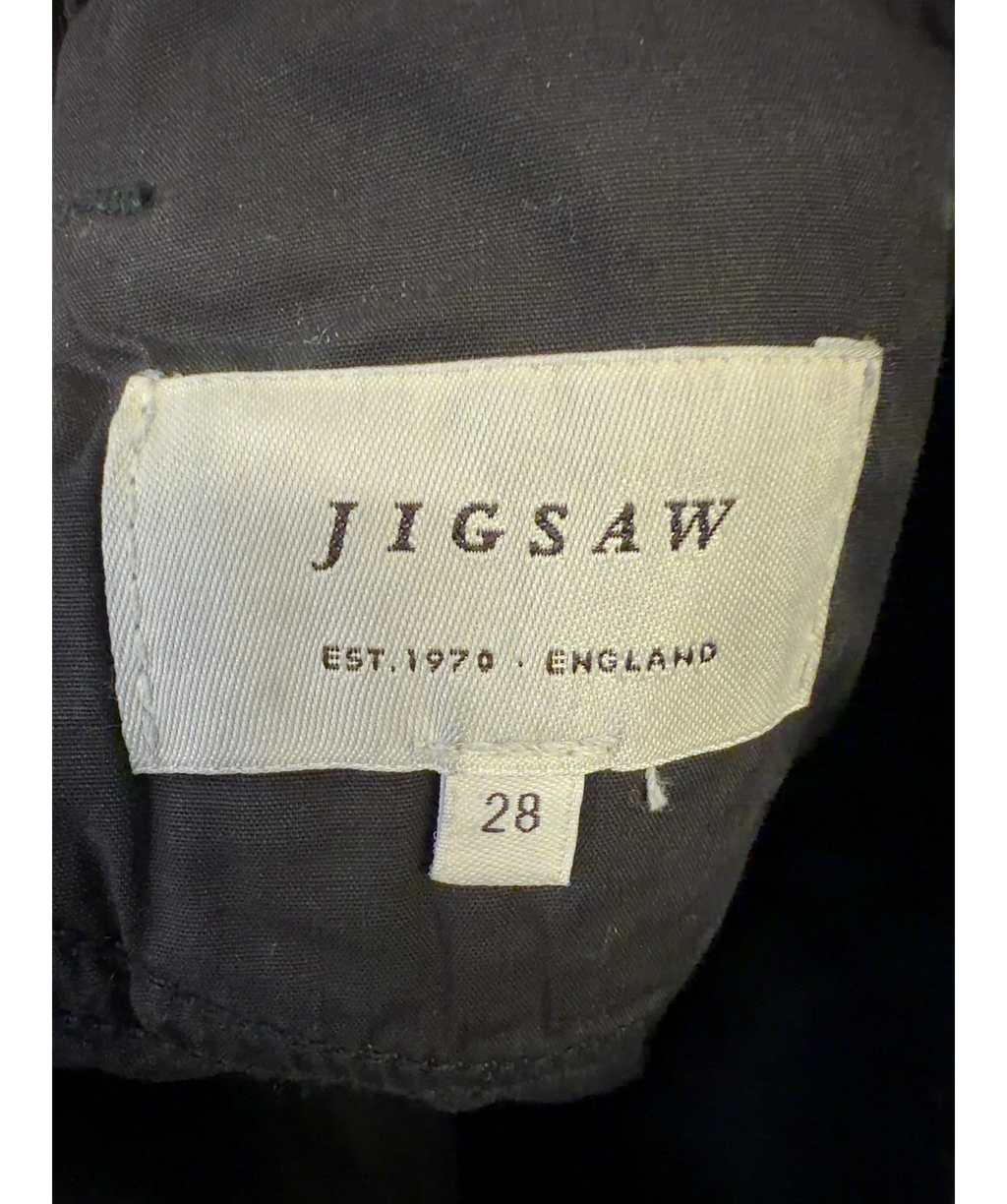 Jigsaw Black Tyne Wide Leg Cropped Jean, size W28 — detail