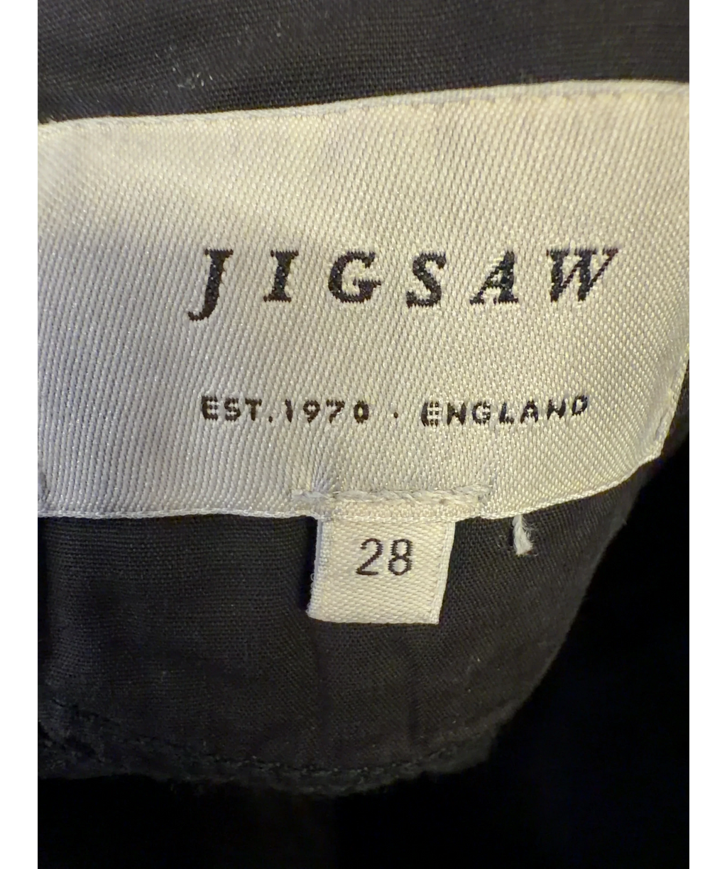 Jigsaw Black Tyne Wide Leg Cropped Jean, size W28 — care label