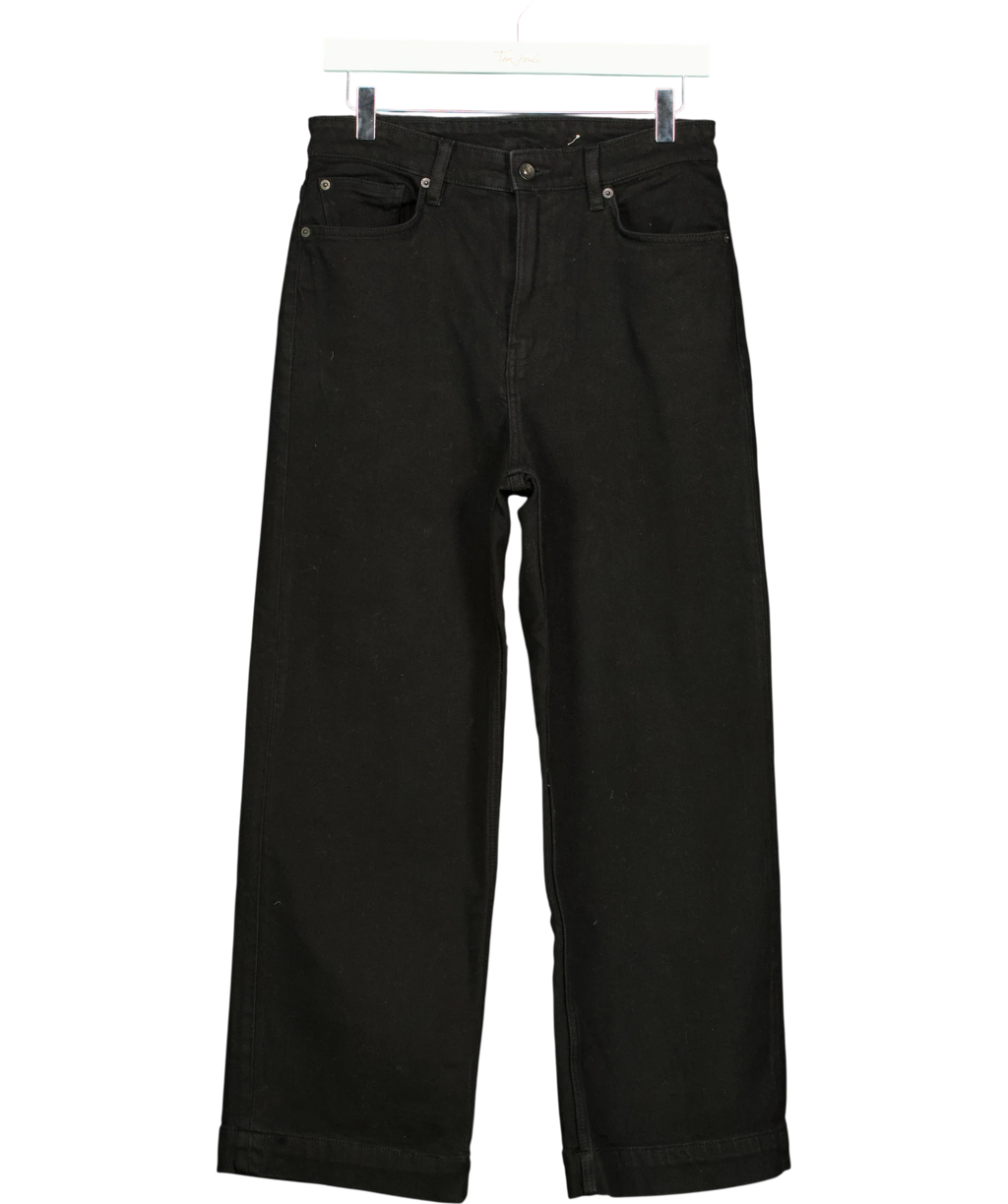 Jigsaw Black Tyne Wide Leg Cropped Jean, size W28 — front