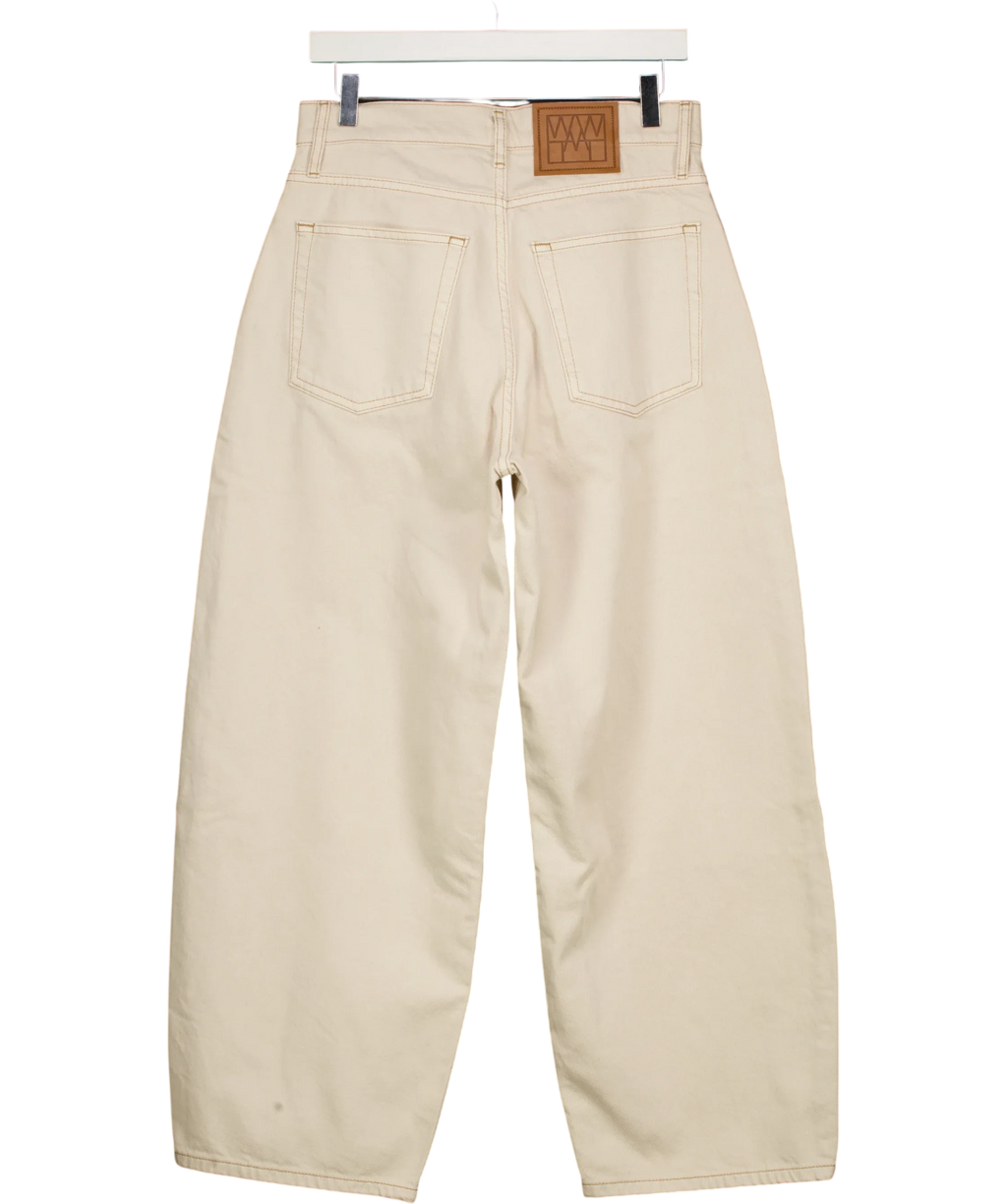 WAT. THE BRAND Beige The Blake Barrel Jean, size UK 10 — back