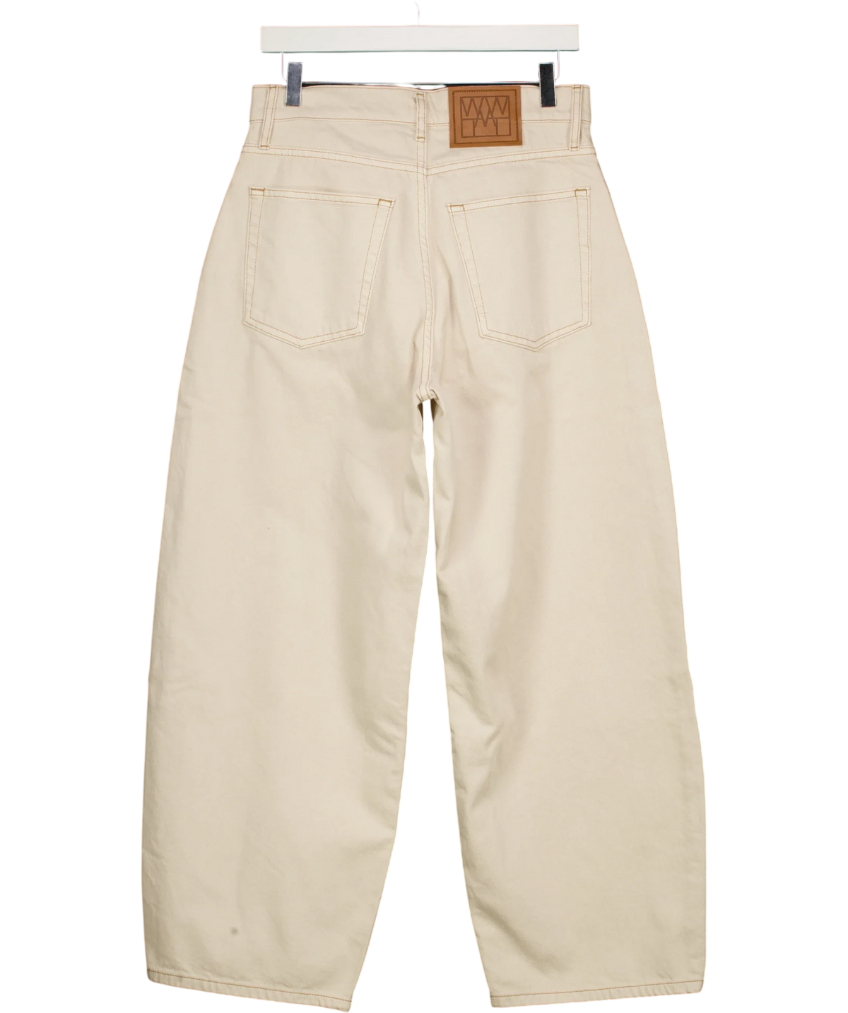 WAT. THE BRAND Beige The Blake Barrel Jean, size UK 10 — back