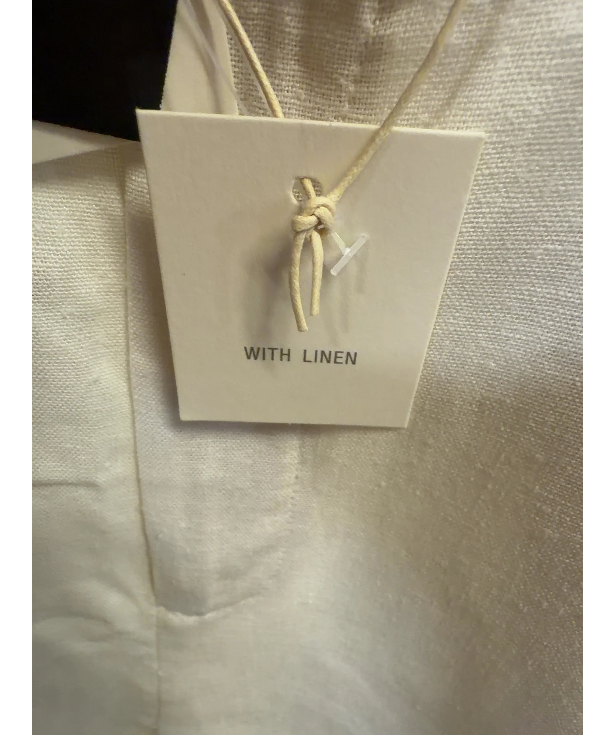 ZARA White pleated linen-blend/cigarette trousers, size UK S — label