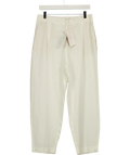 ZARA White pleated linen-blend/cigarette trousers, size UK S — front