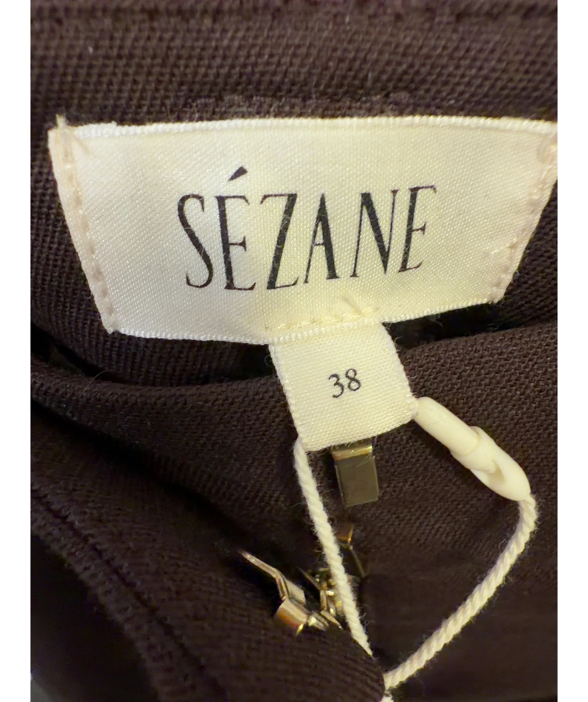 Sézane Brown Herri Troutser, size UK 10 — detail