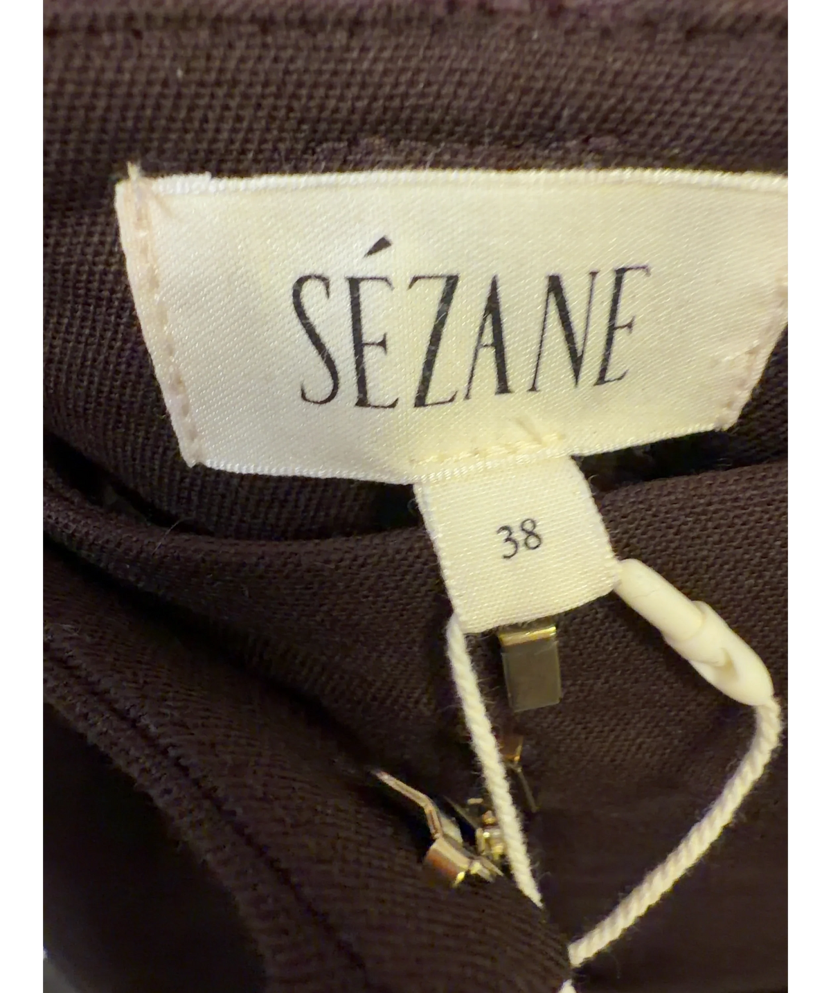 Sézane Brown Herri Troutser, size UK 10 — care label