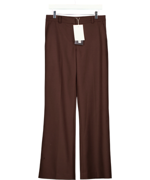 Sezane Herri Wool Blend Trousers  Brown UK 10