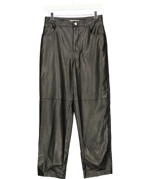NA-KD Black Knee Seams Trousers UK 8