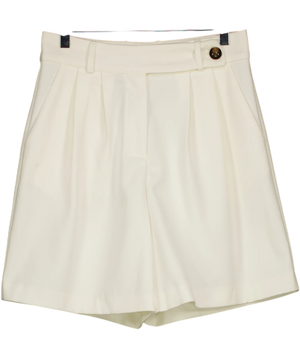 Pretty Lavish Cream Pleated Shorts UK 8