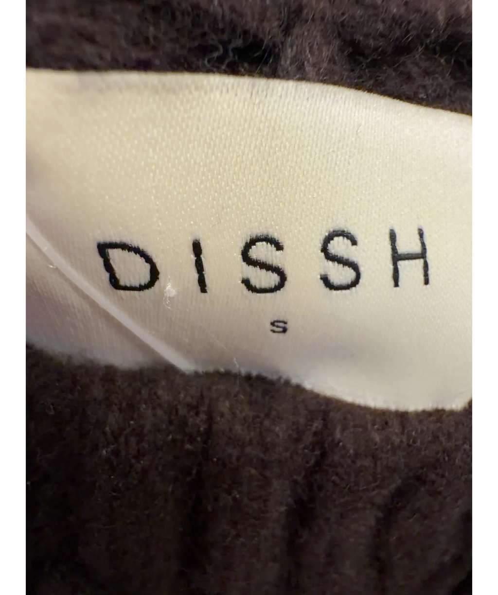 DISSH Brown merino wool knit trousers, size UK S — care label