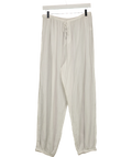 ZARA White cotton drawstring trousers, size UK S — front