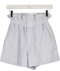 Chic Le Frique light blue linen paperbag shorts, size UK S/M — front