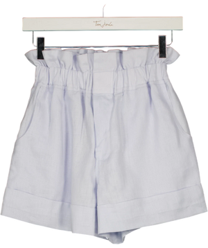 Chic Le Frique Linen Paperbag Shorts Blue UK S/M
