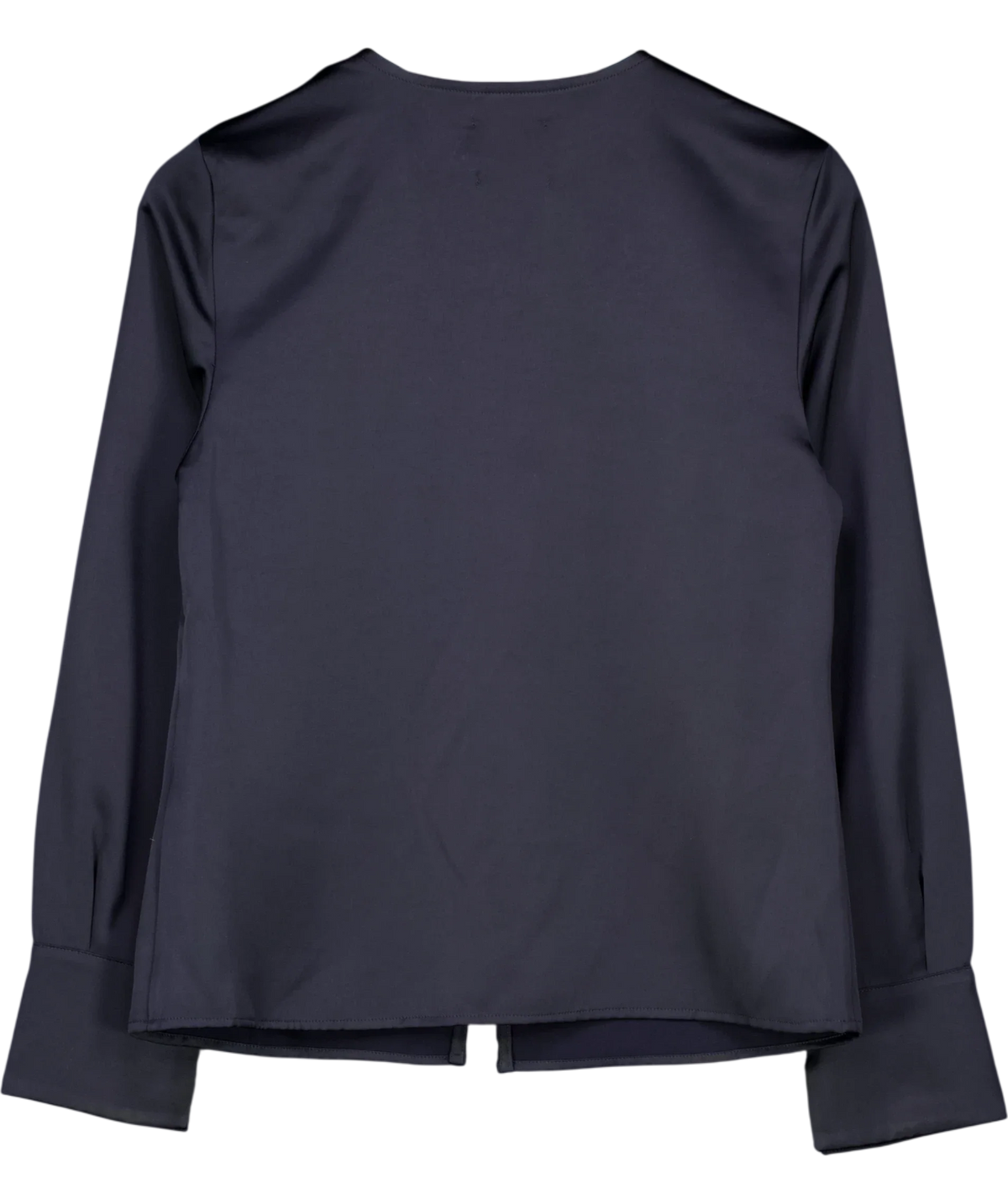 Aligne navy Saffron Knot Fastening Satin Shirt, size UK 8 — back