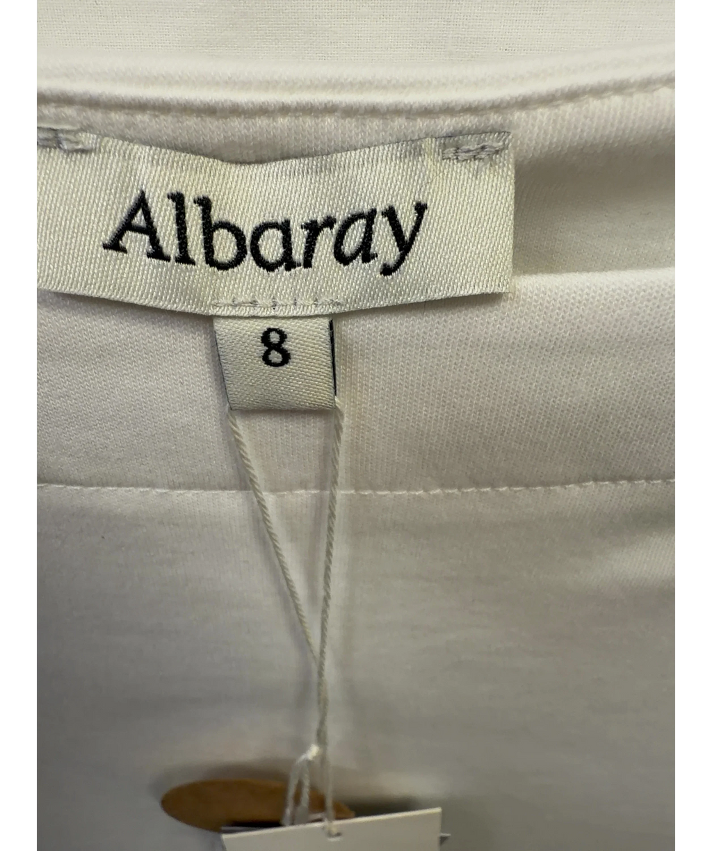 Albaray White Off Shoulder T Shirt, size UK 8 — care label