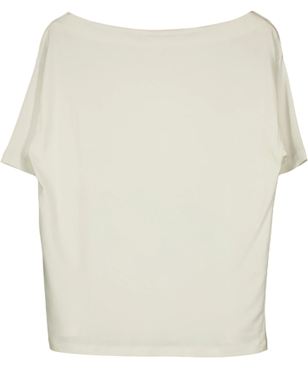 Albaray White Off Shoulder T Shirt, size UK 8 — back