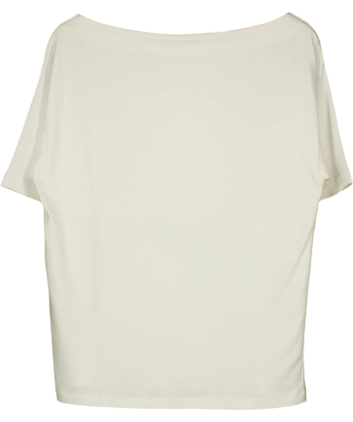 Albaray White Off Shoulder T Shirt, size UK 8 — back