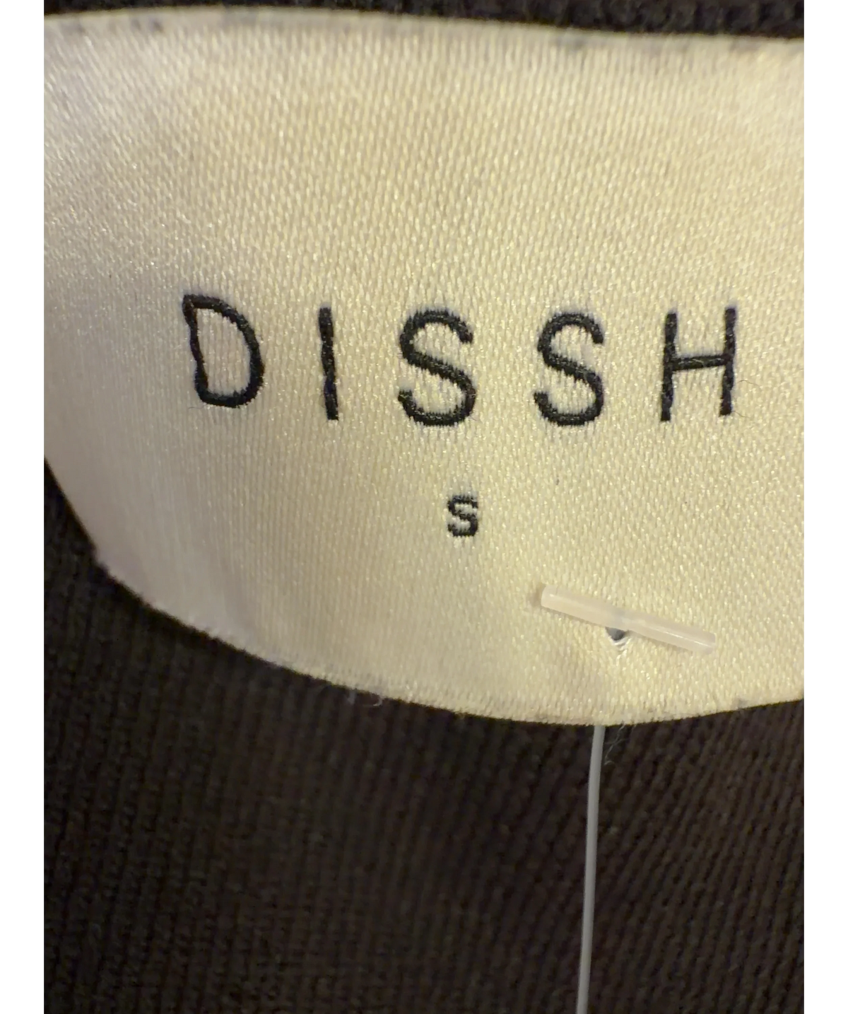 DISSH Brown asymmetrical ribbed knit tank top, size UK S — care label