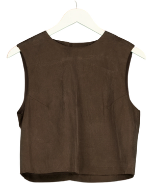 Mango Brown Button Top UK S