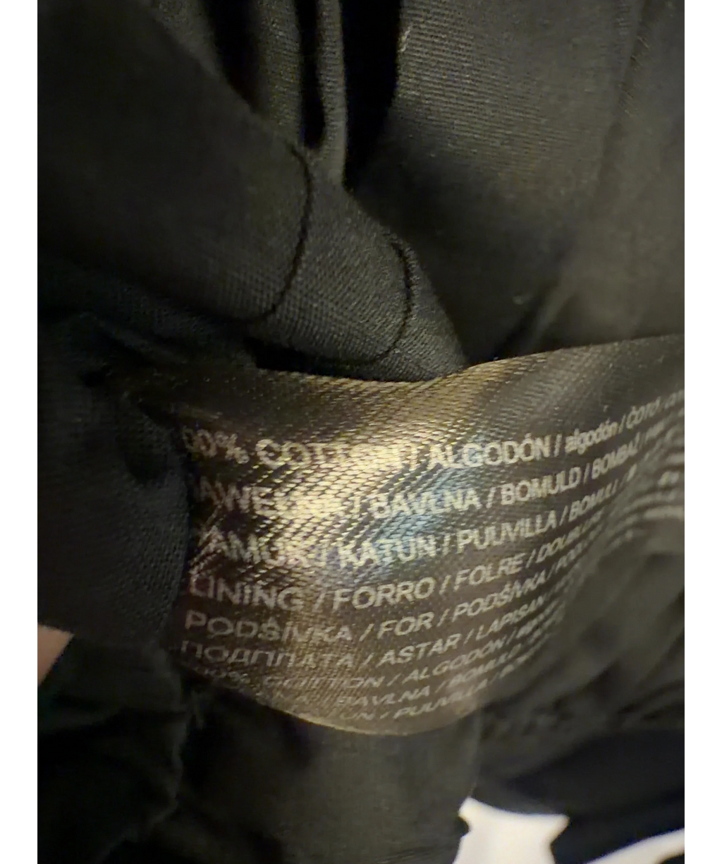 MANGO Black strapless smocked peplum top, size UK S — label