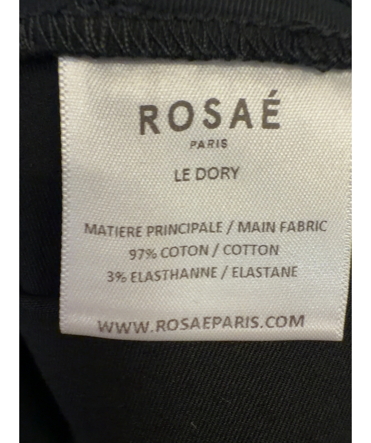 Rosaé Paris Black Le Dory, size UK S — label