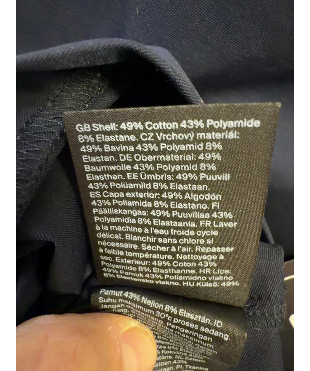 cos navy Colour, size UK S — care label