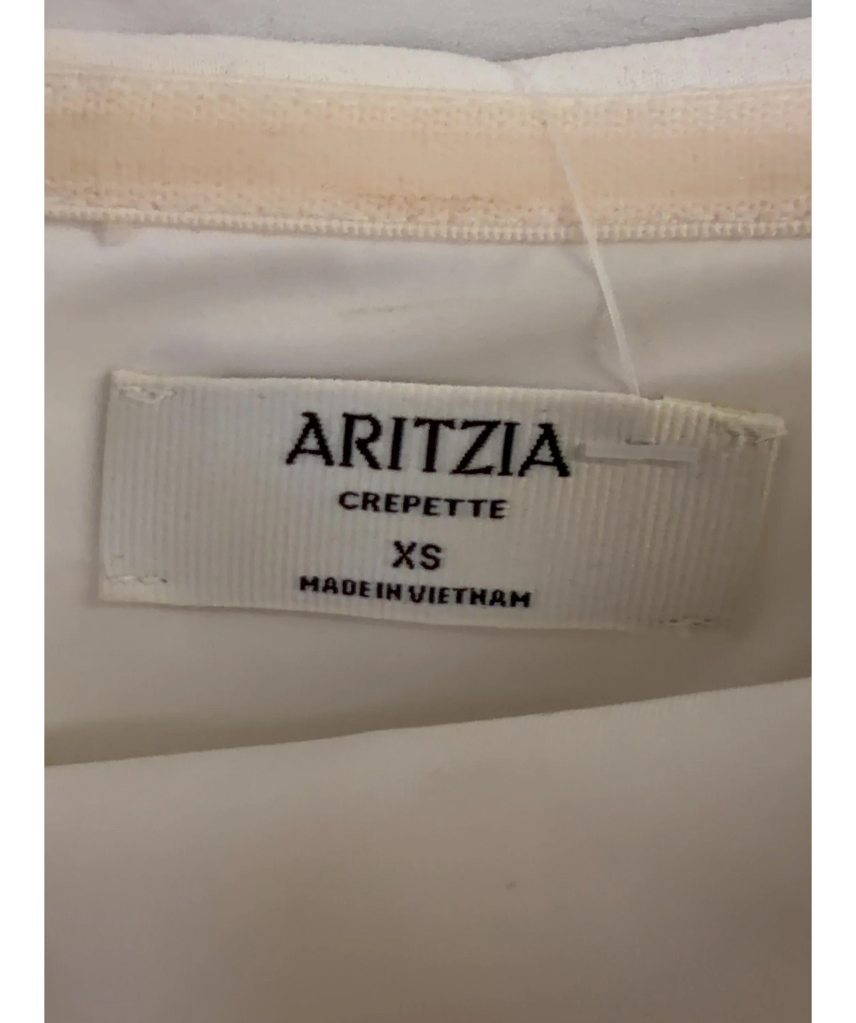 ARITZIA White Lilou Tube Top - Crepette™, size UK XS — care label