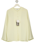 MARCÉLA Yellow Soléne Silk Button Top, size UK S — front