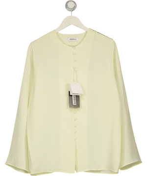 MARCÉLA Soléne Silk Button Top Yellow UK S