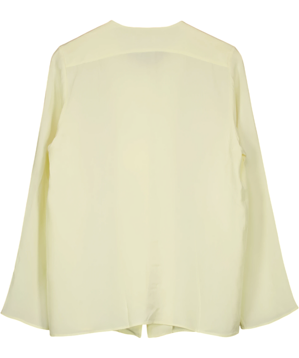 MARCÉLA Yellow Soléne Silk Button Top, size UK S — back