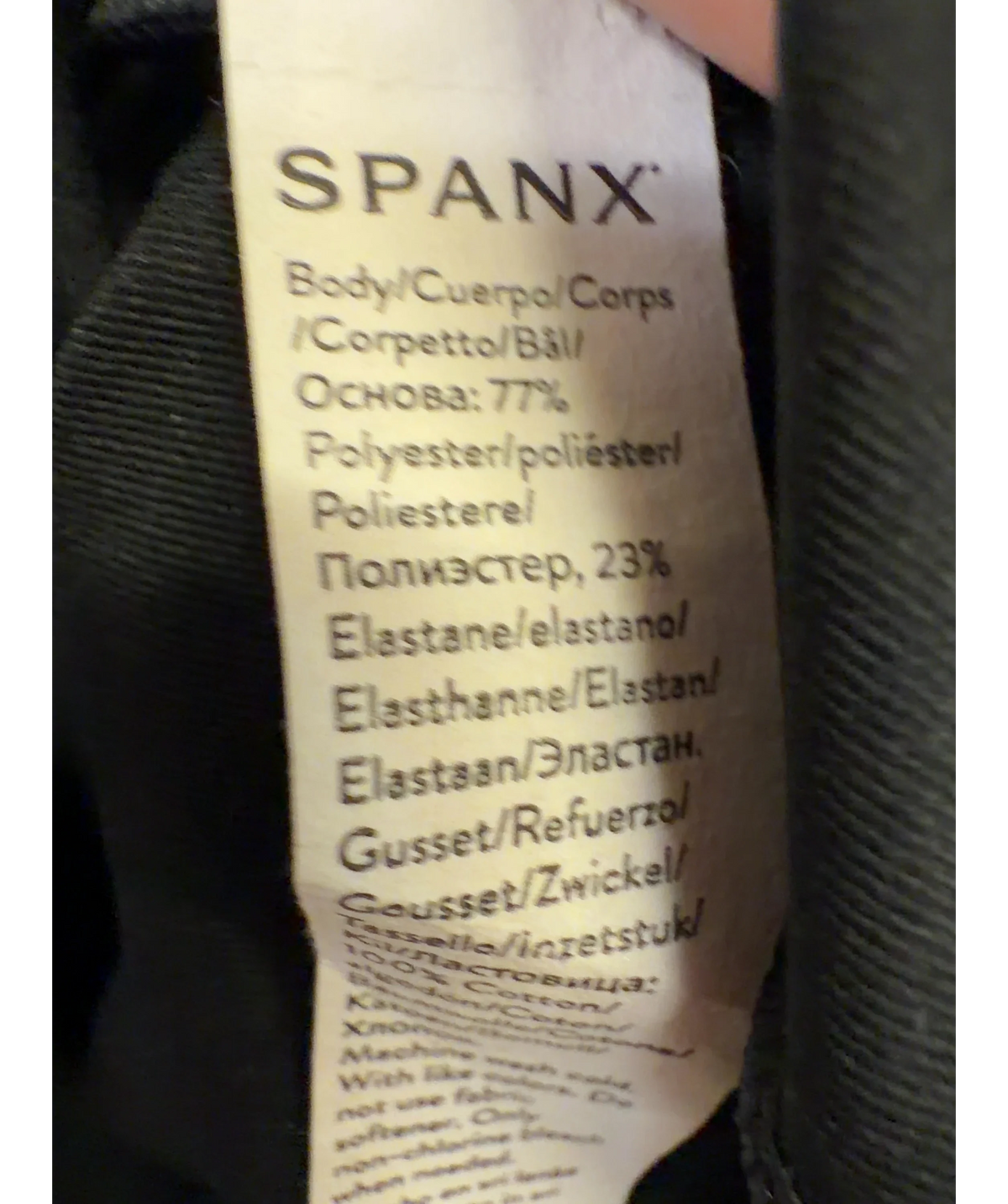 Spanx Black Colour, size UK S — label