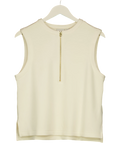 Varley Cream Simmons Half-Zip Tank Top, size UK S — front