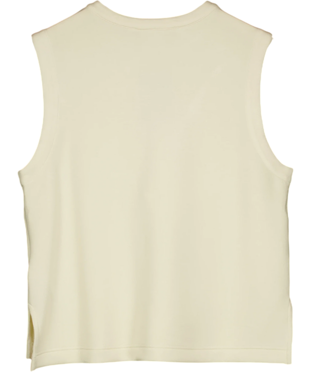 Varley Cream Simmons Half-Zip Tank Top, size UK S — back